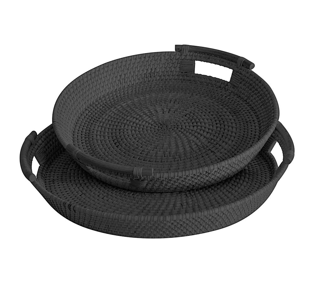 Decorative Woven Tray, Set of 2 Pottery Barn