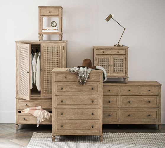 Sausalito Cane Armoire Pottery Barn, Difference Between Dresser And Armoire