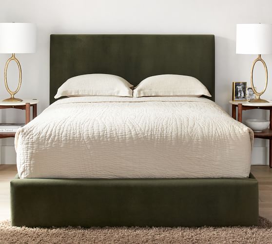 Raleigh Square Upholstered Low Platform Bed