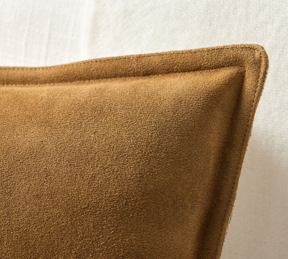 Pieced Suede Lumbar Pillow Cover Pottery Barn