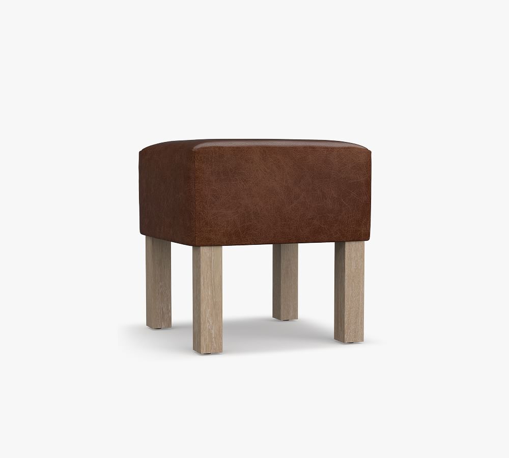 Arden Leather Stool Pottery Barn