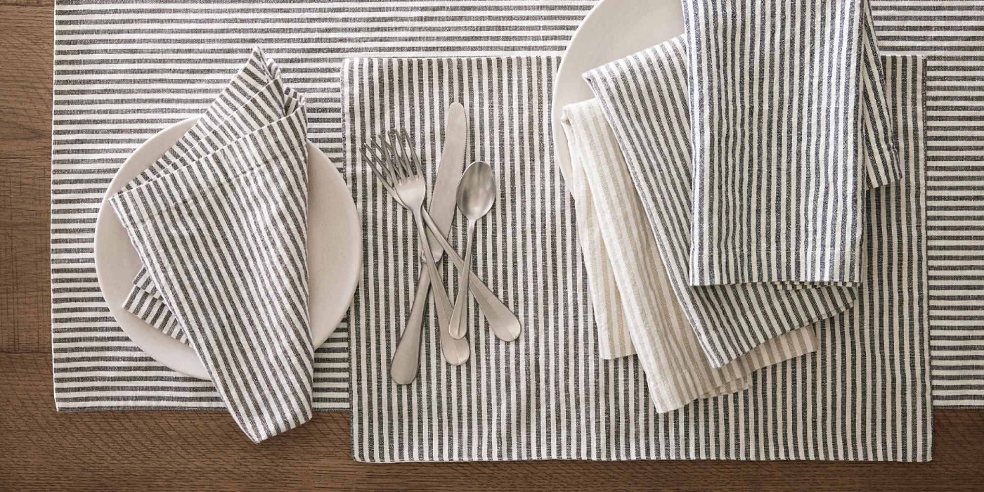 Wheaton Striped Linen/Cotton Napkins Pottery Barn