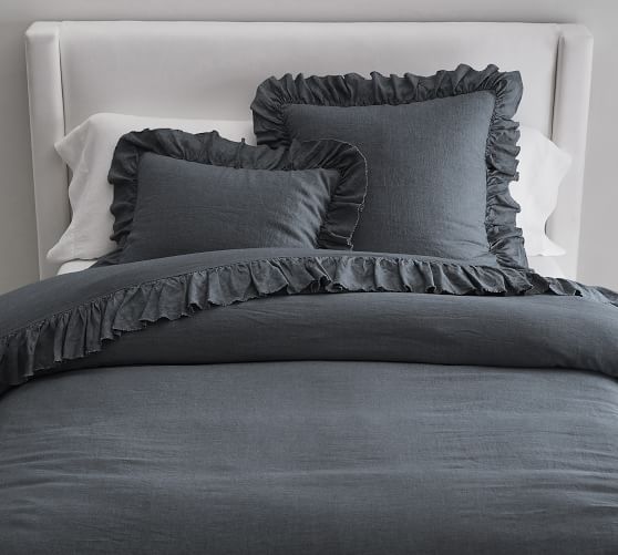 black ruffle duvet cover