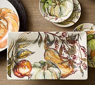 New Pumpkin Leaves Pears Thankful Melamine Rectangular Serving Tray Platter Dish 