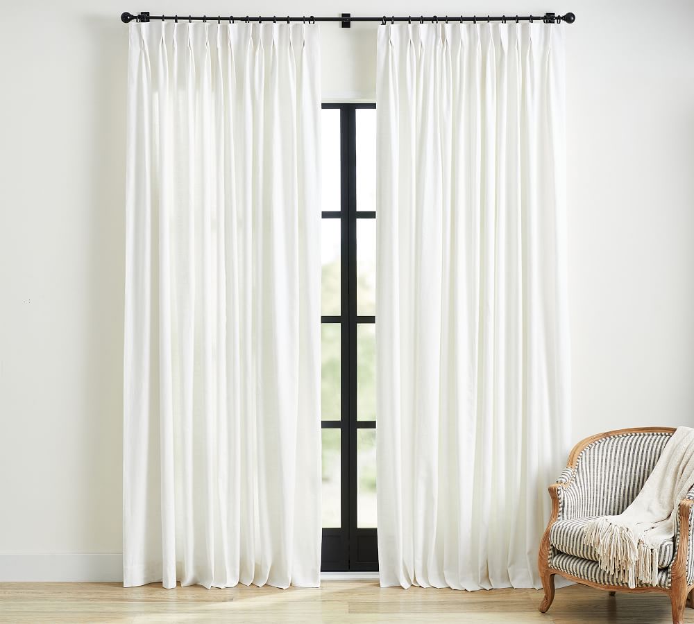 off white pinch pleat curtains