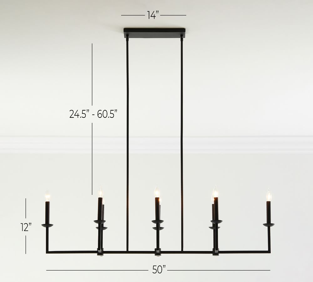 Remington Iron Linear Chandelier Pottery Barn