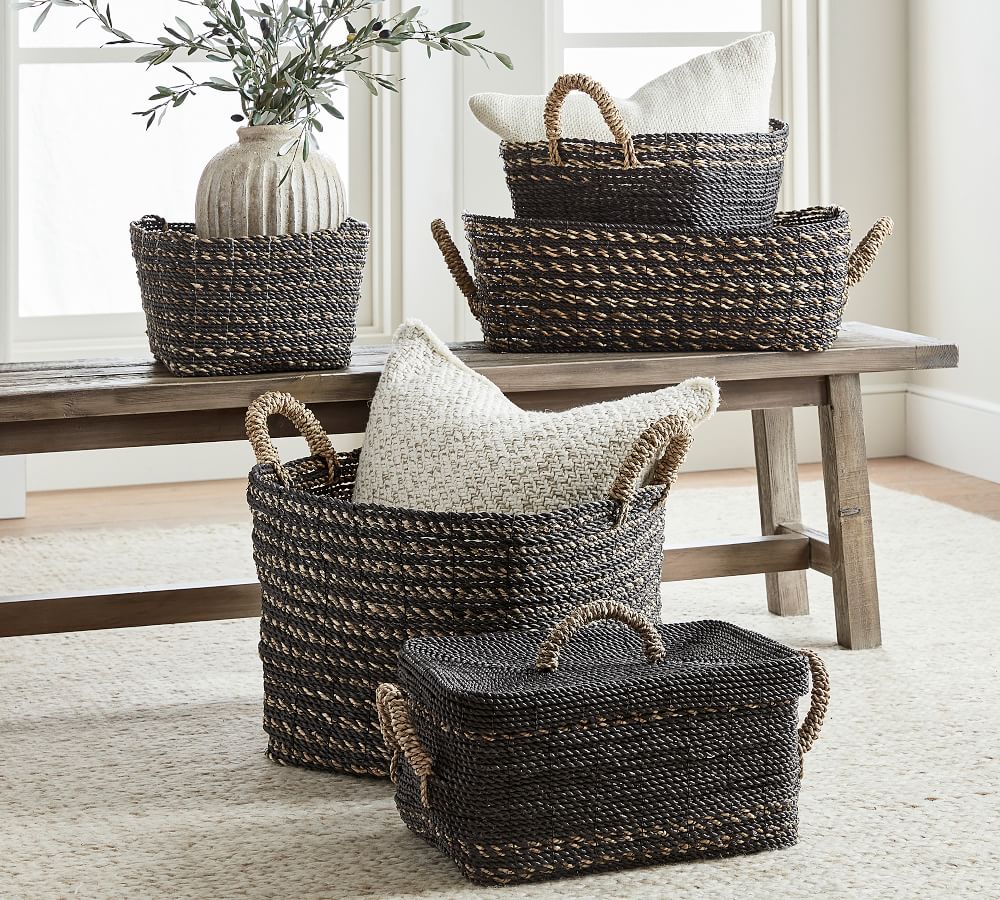 Asher Handwoven Seagrass Baskets Pottery Barn