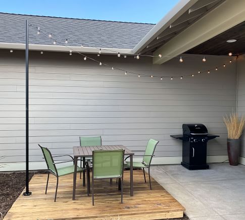 Bistro Standing String Lights Post With Tank Base | Pottery Barn