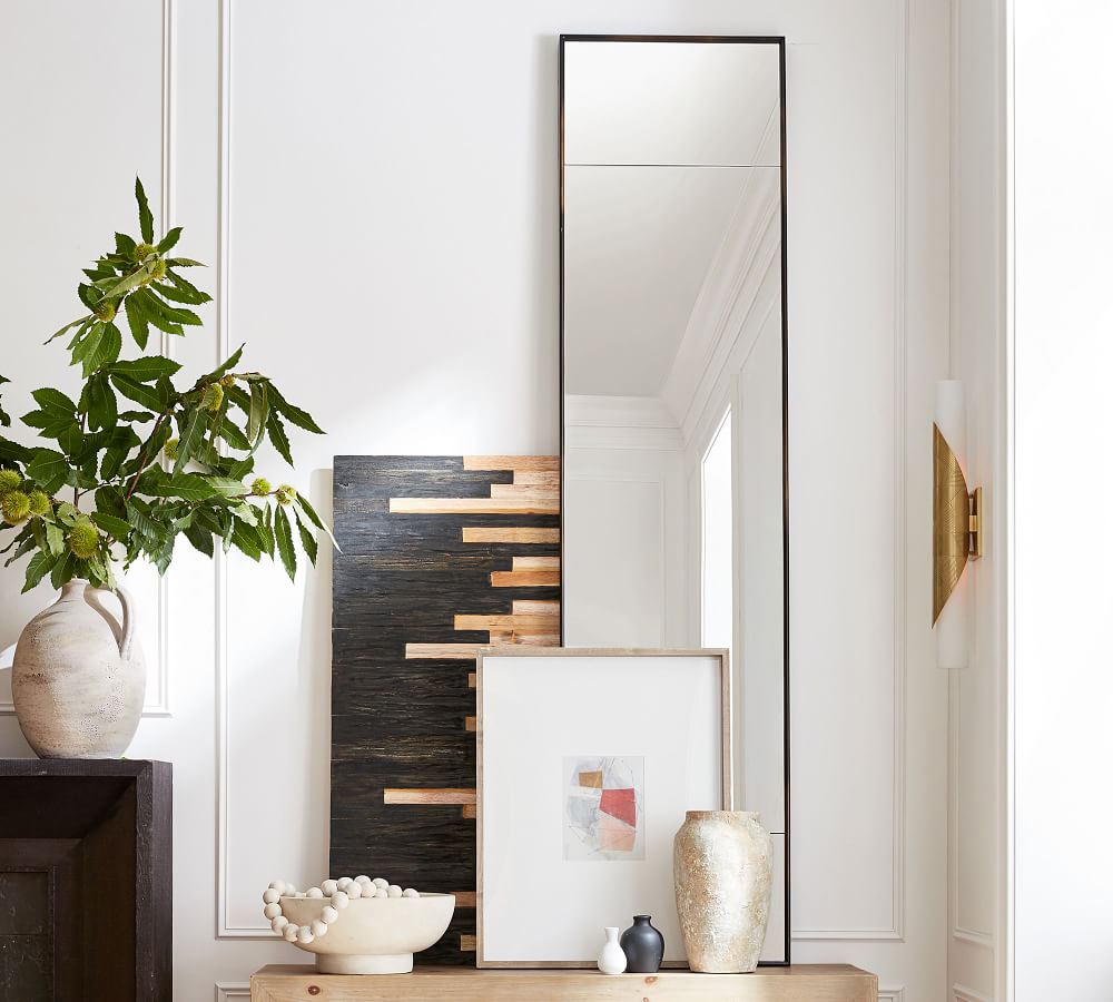 Berke Narrow Iron Frame Floor Mirror Pottery Barn