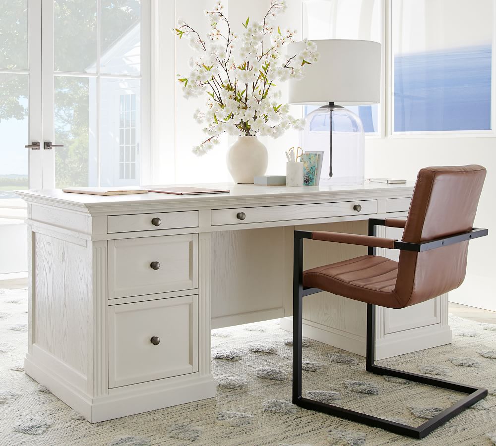 Livingston 75" Executive Desk with Drawers Pottery Barn