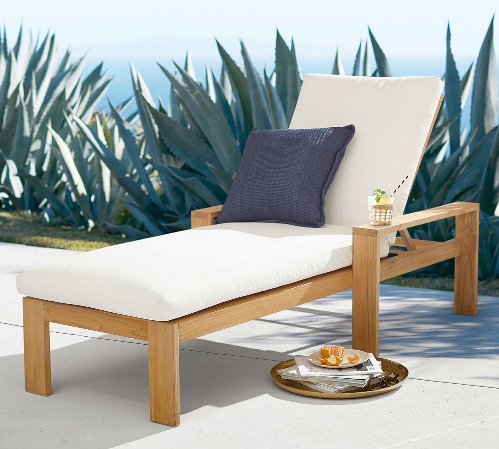 Malibu FSC® Teak Single Chaise Lounge Pottery Barn