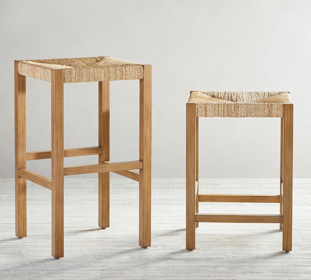 Malibu Woven Backless Bar & Counter Stools Pottery Barn