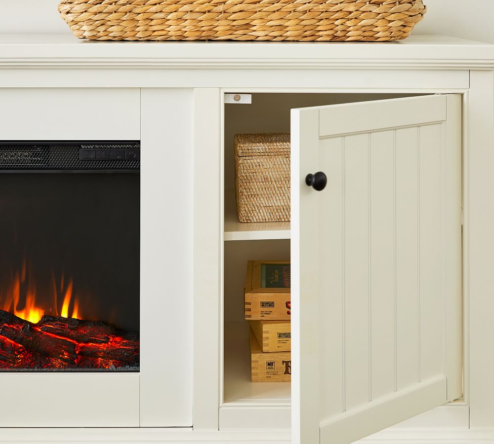 Real Flame® 72" Aubrey Electric Fireplace Media Cabinet | Pottery Barn
