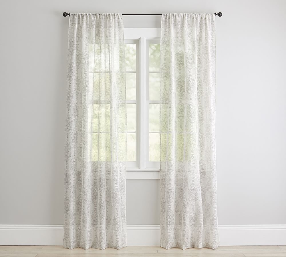 Reeta Print Sheer Curtain Pottery Barn