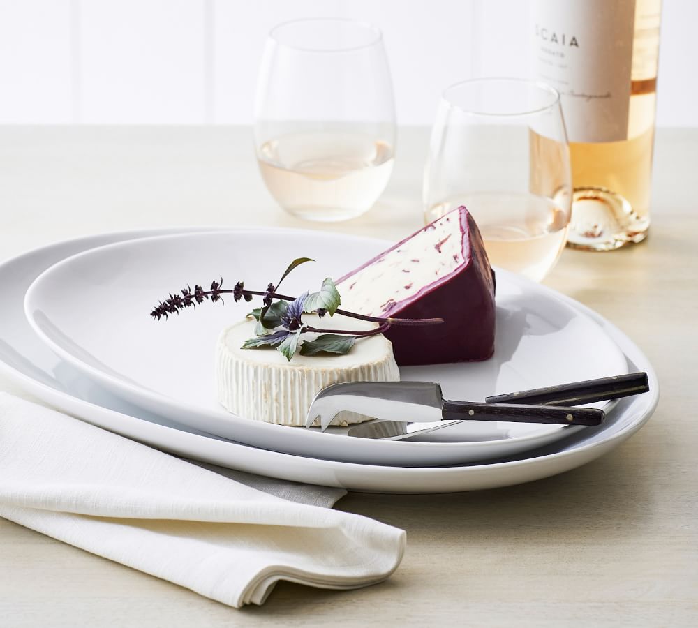 Entertaining Essentials Porcelain Oval Nesting Serving Platters Set