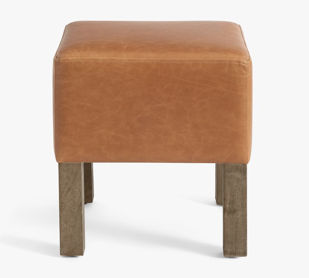 Arden Leather Stool Pottery Barn