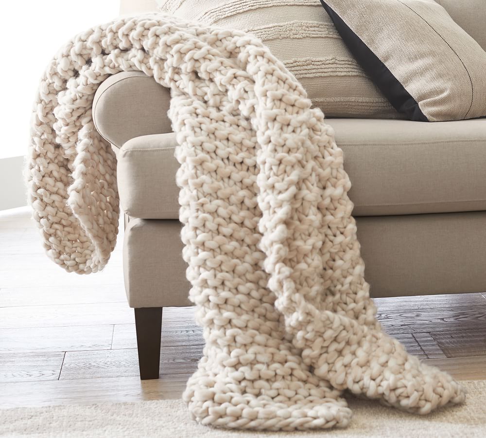 Chunky Handknit Throw Pottery Barn