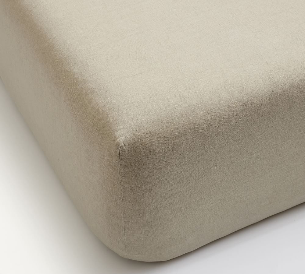 Belgian Flax Linen Fitted Sheet | Pottery Barn