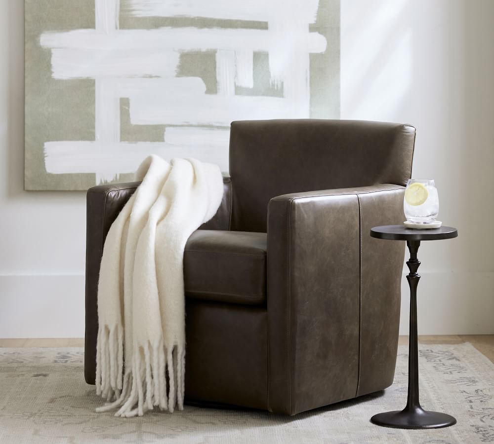 barrett leather swivel chair