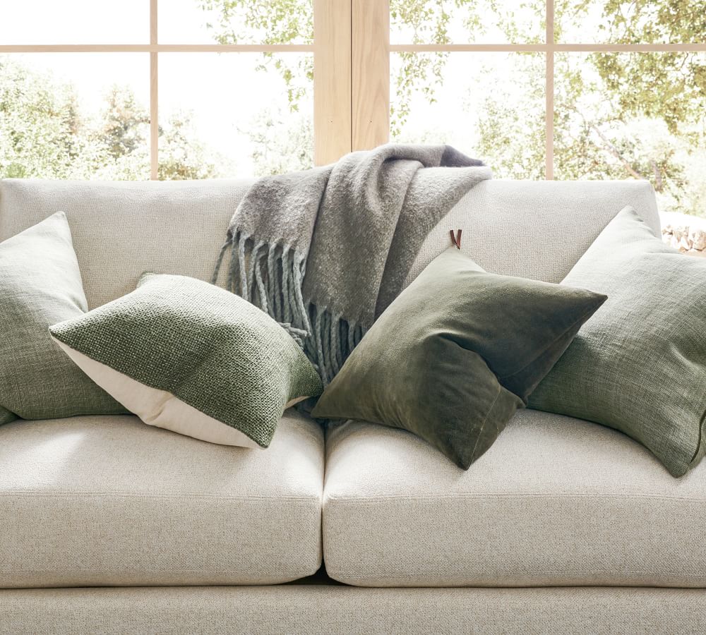 Faye Linen Textured Pillows Pottery Barn