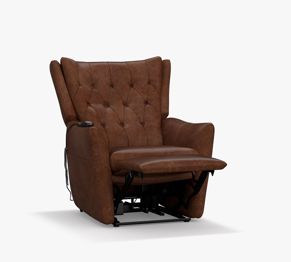 Wells Leather Power Lift Recliner Pottery Barn