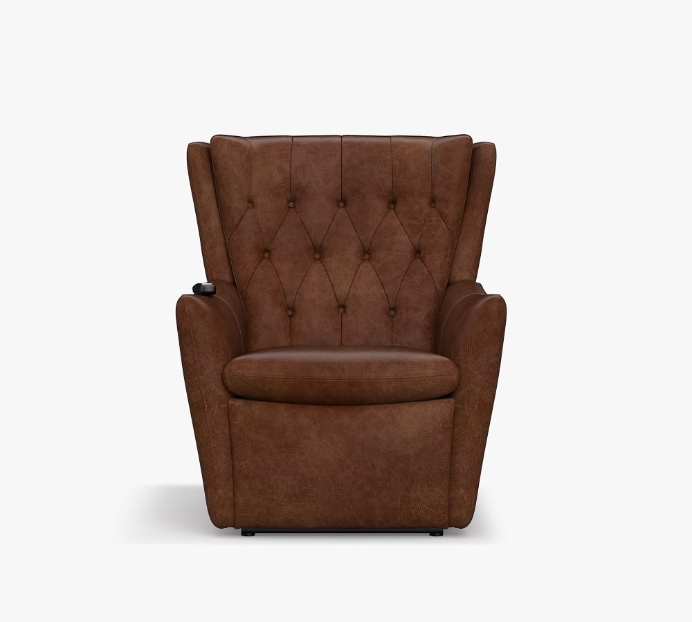 Wells Leather Power Lift Recliner Pottery Barn