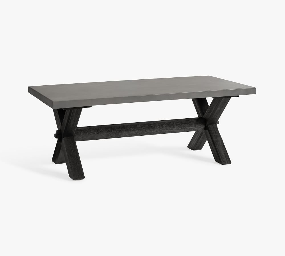 Abbott Indoor/Outdoor Concrete & FSC® Acacia Rectangular Coffee Table