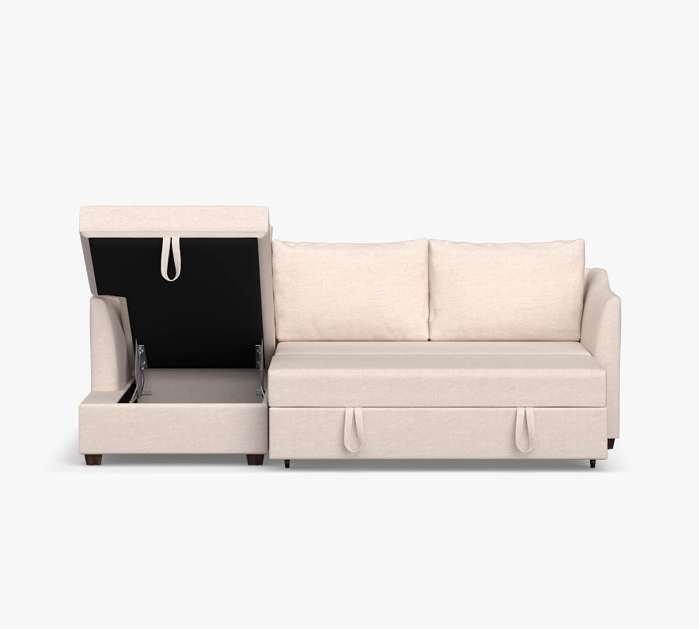Celeste Upholstered Trundle Sleeper Sofa with Chaise Sectional