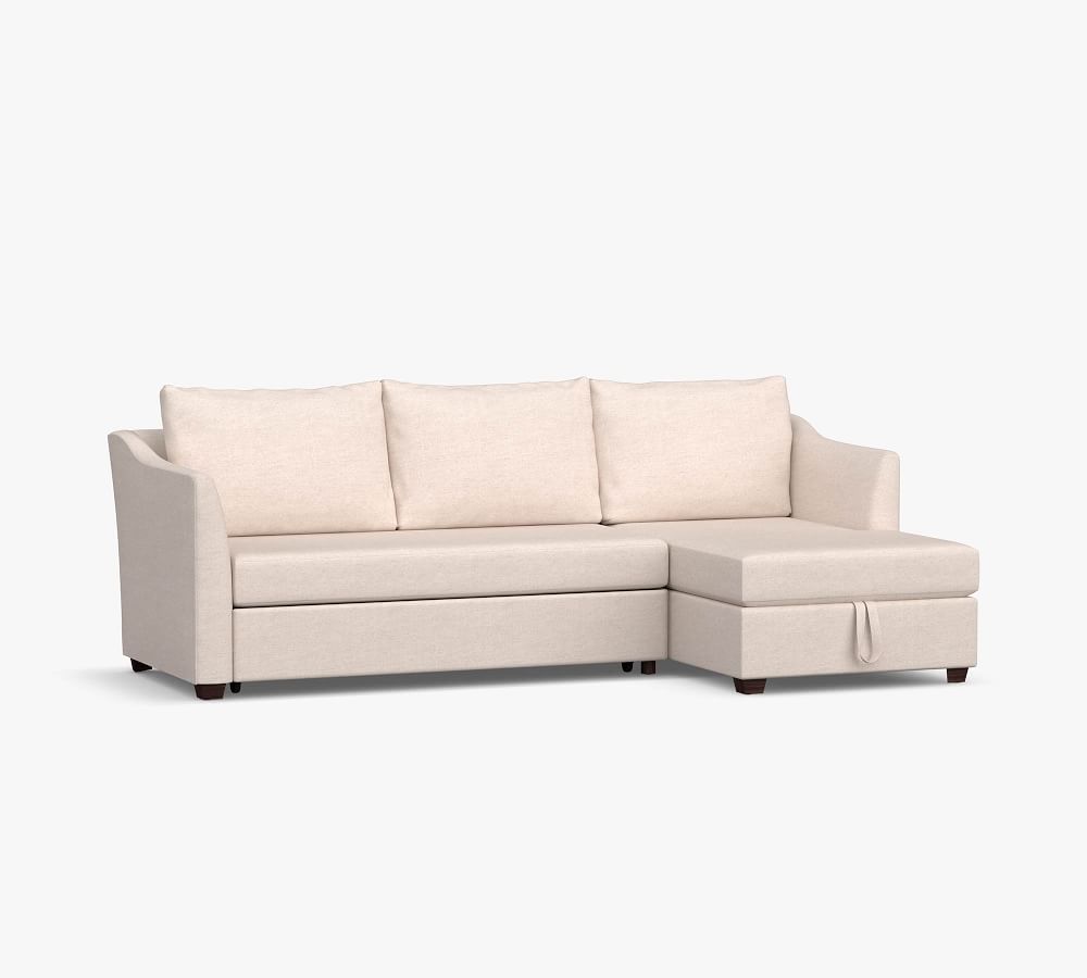Celeste Upholstered Trundle Sleeper Sofa with Chaise Sectional