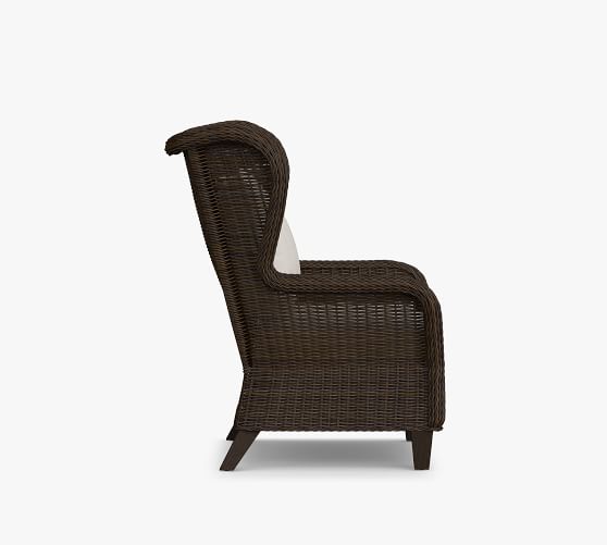 Torrey Indoor Outdoor All Weather Wicker Wingback Lounge Chair Pottery Barn - Tall Back Outdoor Patio Chairs