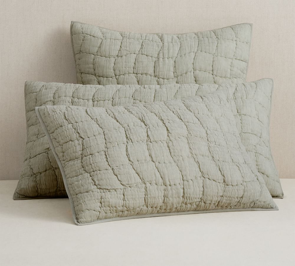 Cloud Linen Handcrafted Quilted Sham | Pottery Barn