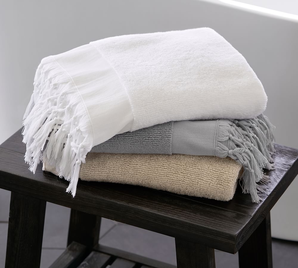 Organic Cotton Tassel Towels Pottery Barn