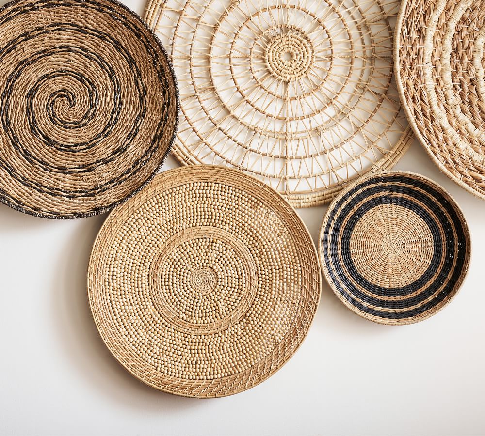 Handwoven Assorted Baskets Wall Art Set of 6 Pottery Barn