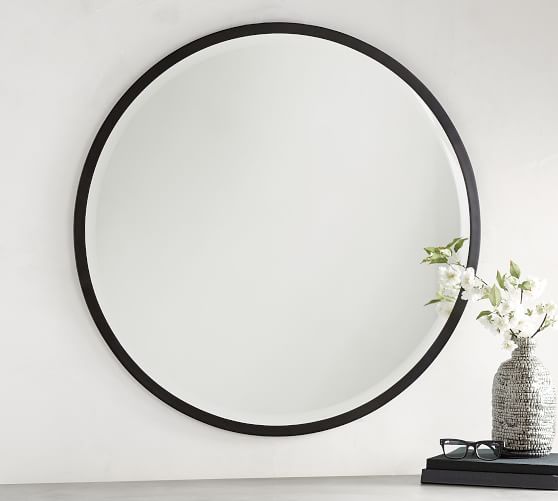Layne Round Wall Mirror Pottery Barn Layne Round Wall Mirror Pottery Barn, 36 Round Mirror Black Metal Frame