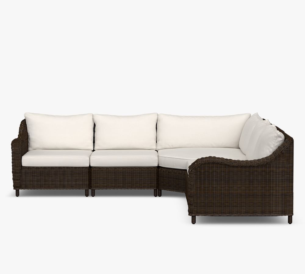 Torrey AllWeather Wicker Roll Arm Wedge Outdoor Sectional Set