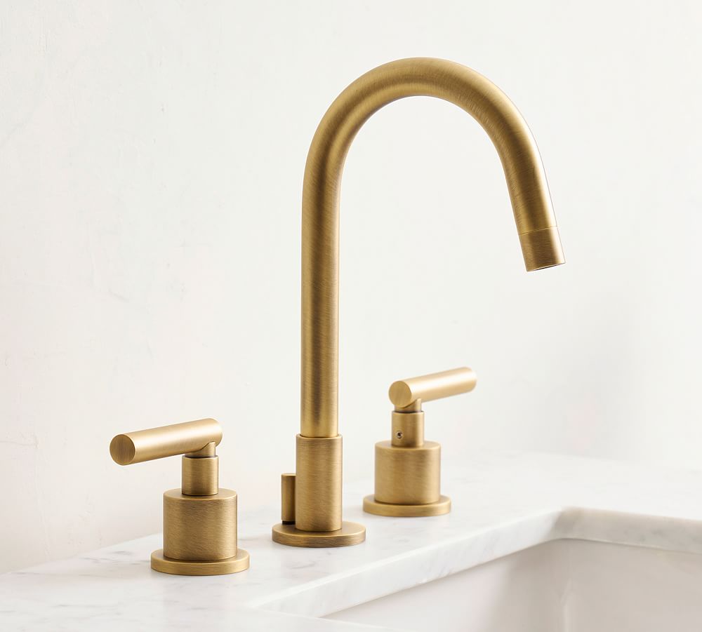Linden Lever Handle Widespread Bathroom Sink Faucet | Pottery Barn