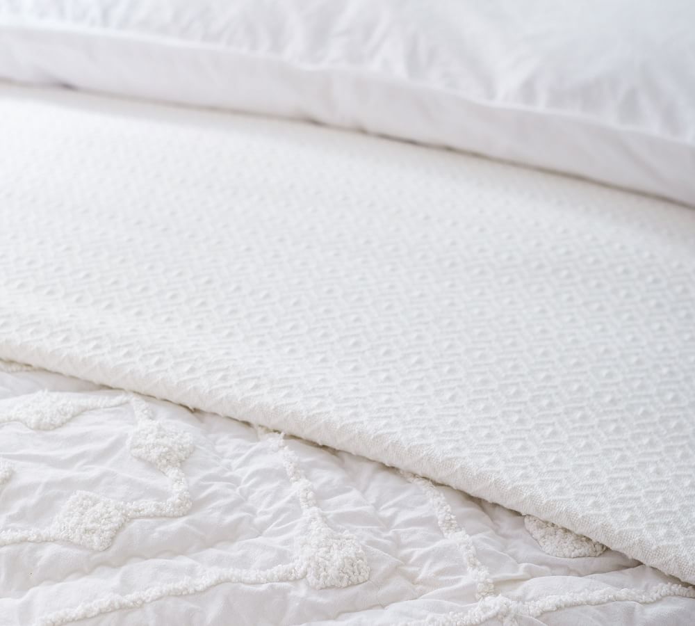 Diamond Organic Cotton Throw Blanket | Pottery Barn