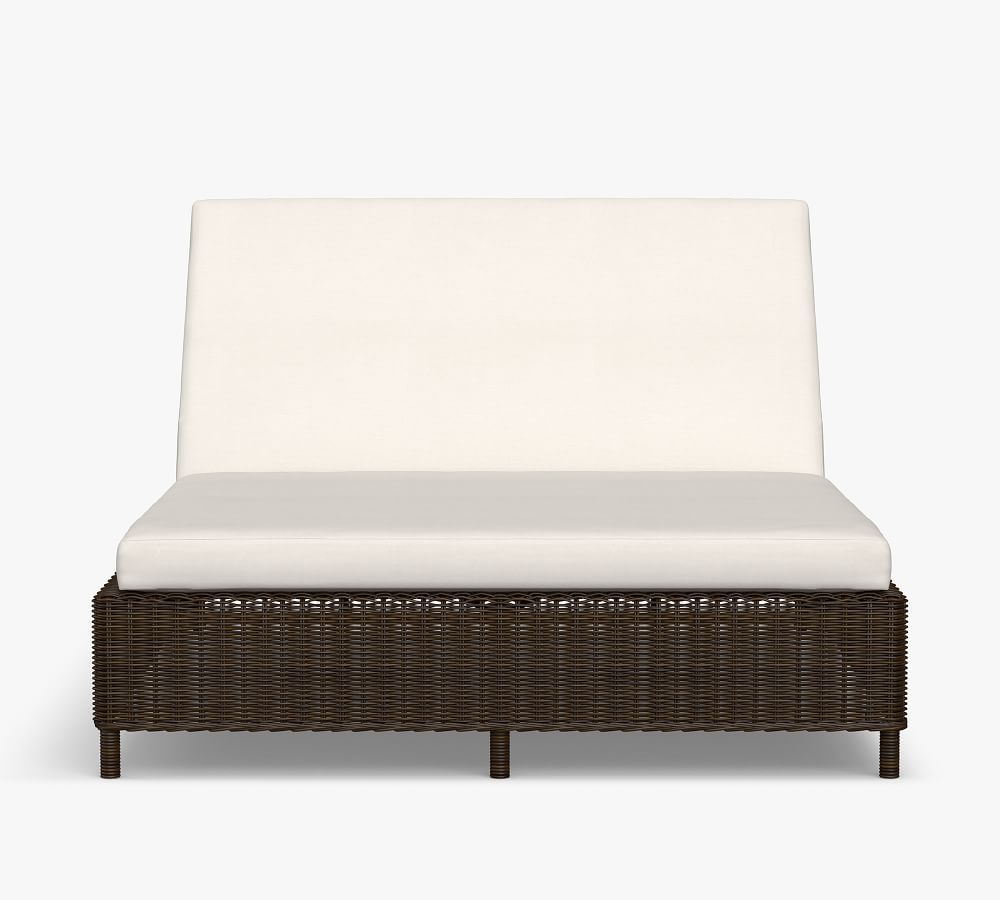 Torrey AllWeather Wicker Double Chaise Lounge Pottery Barn