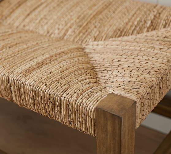 backless wicker bench