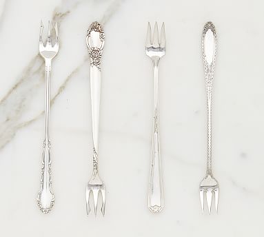 Colton Appetizer Fork Black/Polished Silver (4 pack)