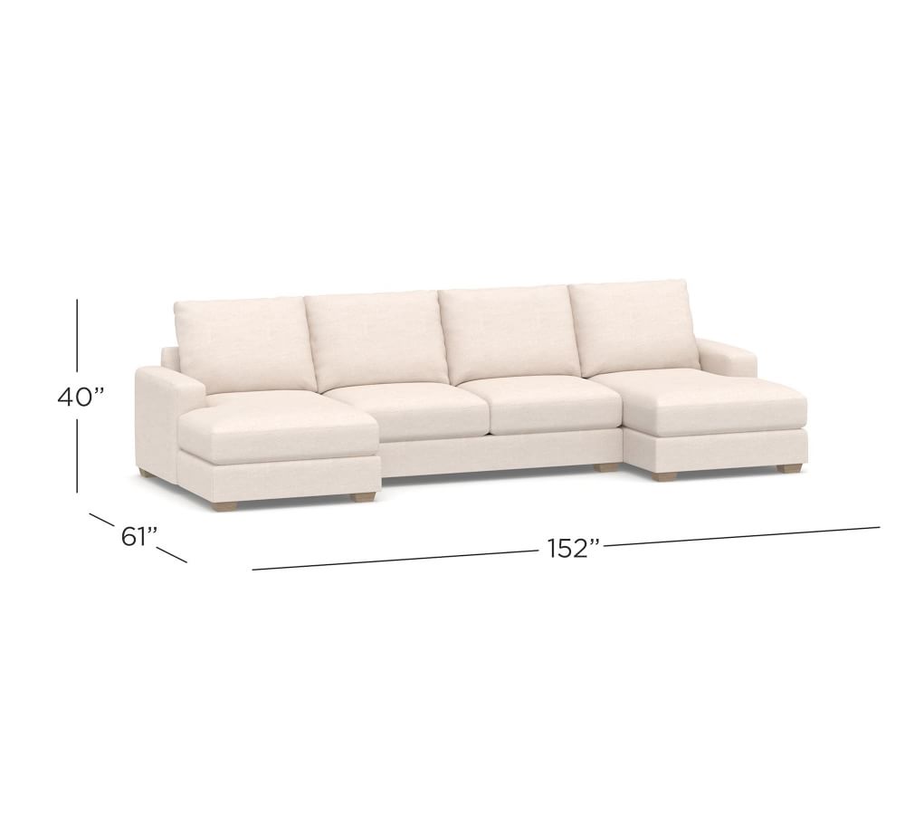 Canyon Square Arm Upholstered U-Shaped Chaise Sectional | Pottery Barn