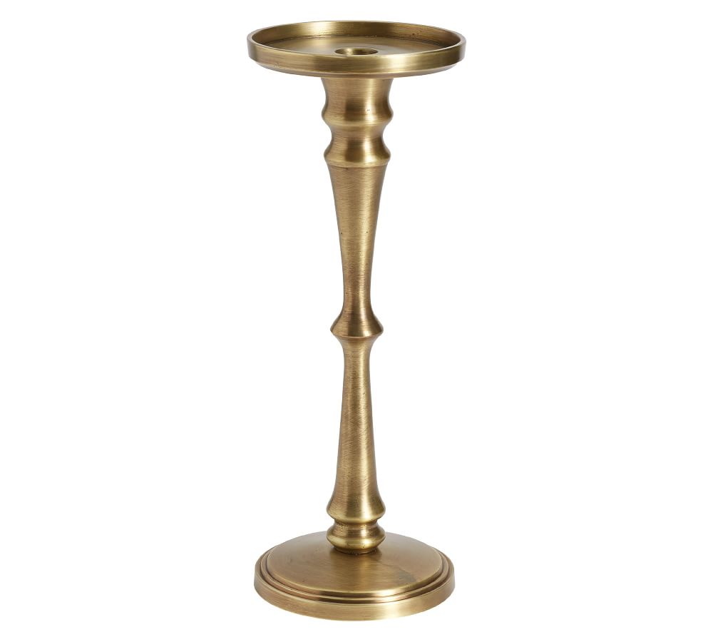 Booker Pillar Candleholders Brass Pottery Barn