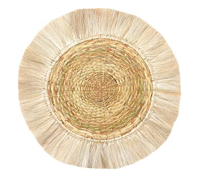 Sage Woven Rattan Round Wall Art, 28