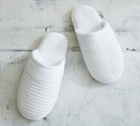 cotton waffle slippers