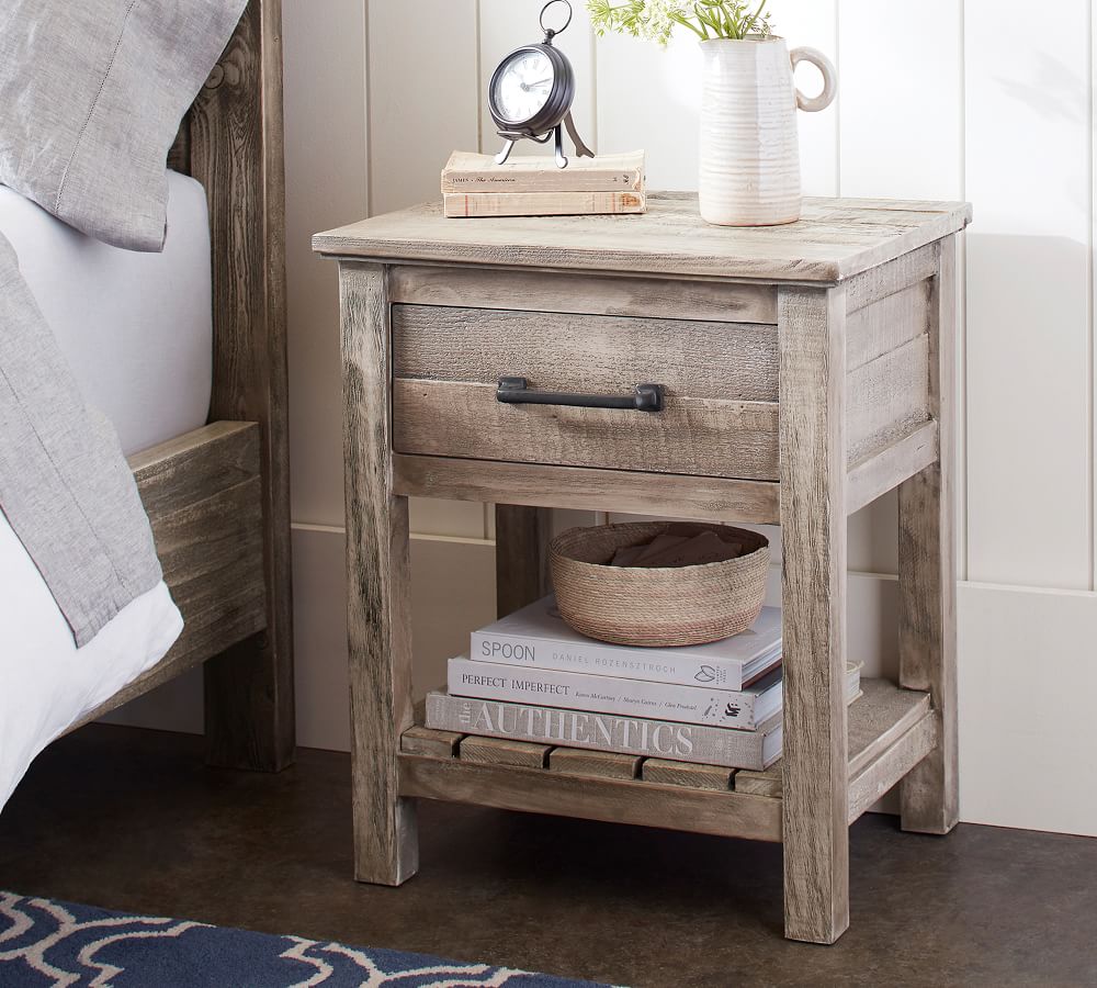 Farmhouse Night stand WITH BARN DOOR Distressed nightstand with X door and side 