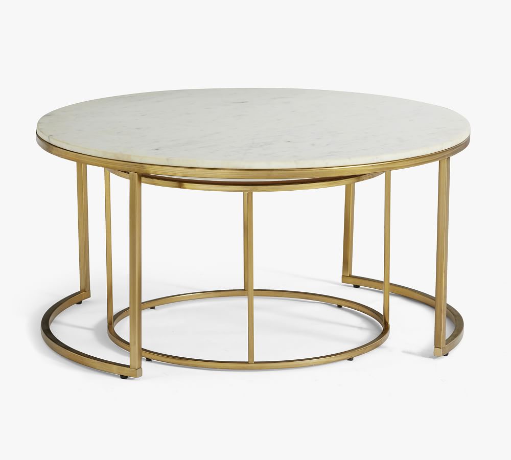 Delaney Round Marble Nesting Coffee Tables Pottery Barn