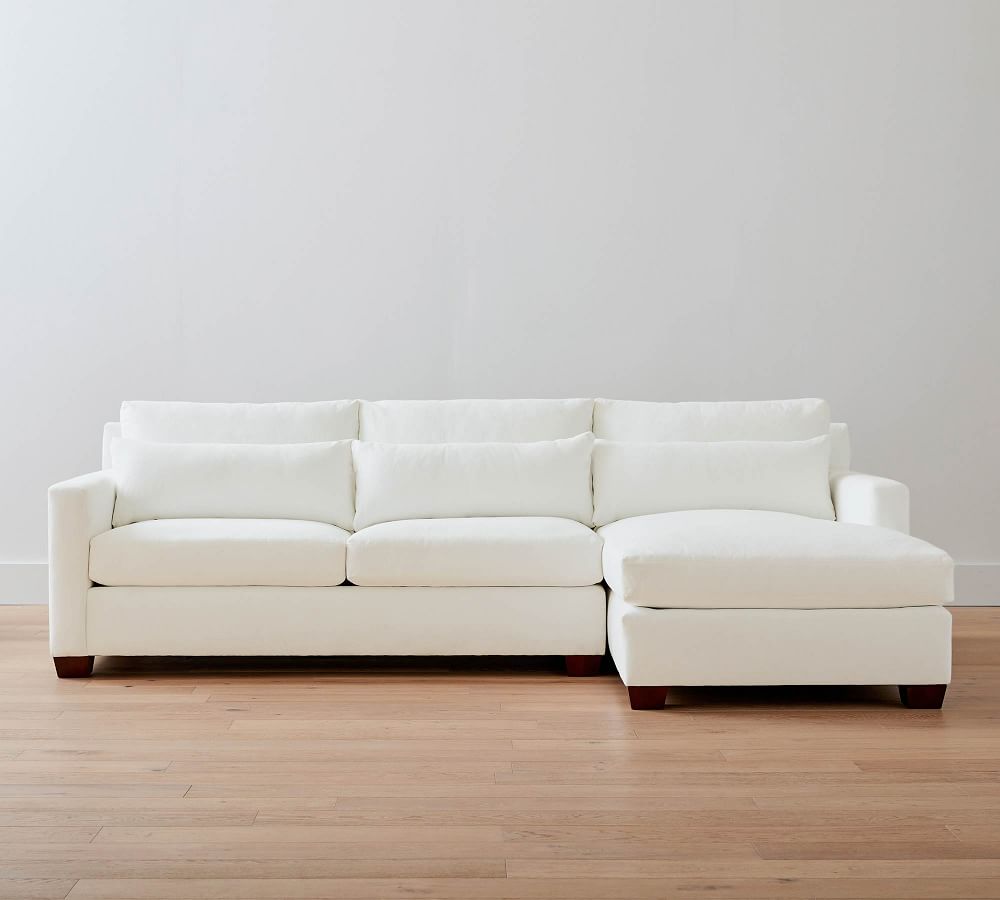 York Square Arm Deep Seat Upholstered Sofa Double Chaise Sectional