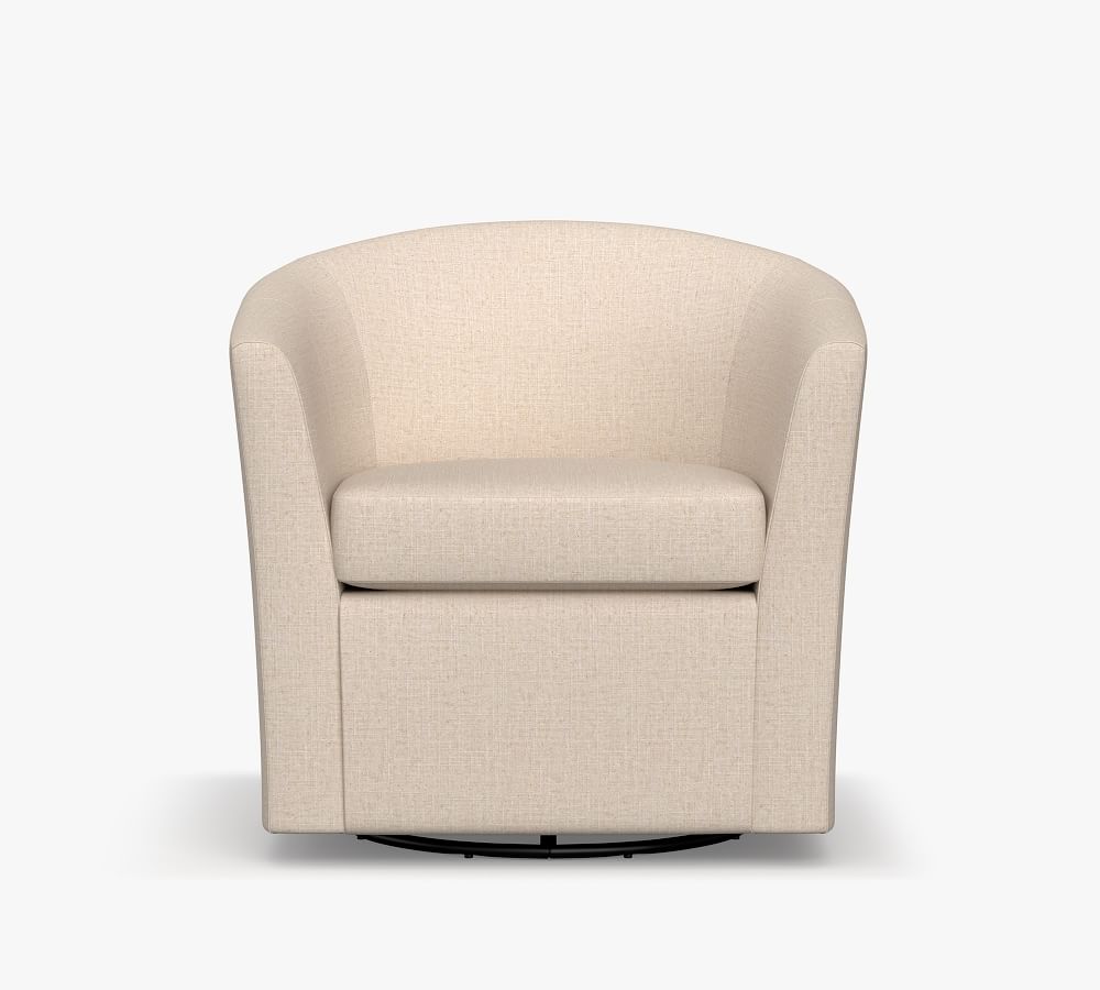 Hyde Upholstered Swivel Armchair | Pottery Barn
