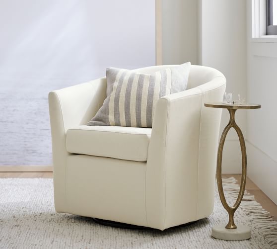 pottery barn barrel swivel chair