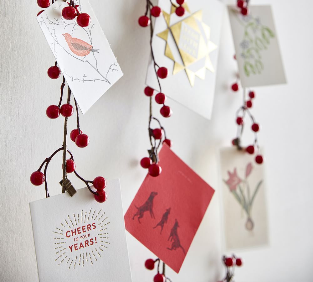 Berry Garland Christmas Card Holder Pottery Barn